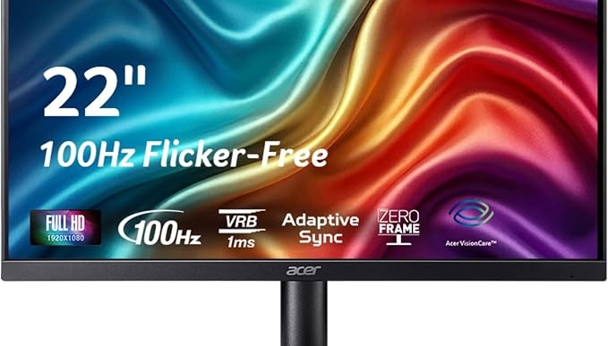 Acer 21.5in FHD 1920×1080 100Hz Office Monitor KB220Q H2bi