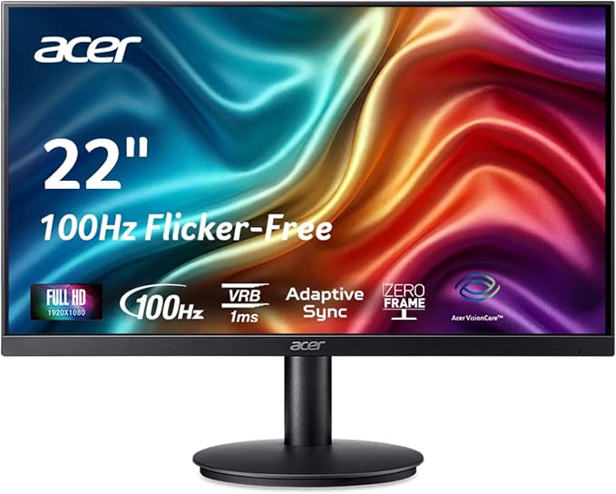 Acer 21.5in FHD 1920×1080 100Hz Office Monitor KB220Q H2bi