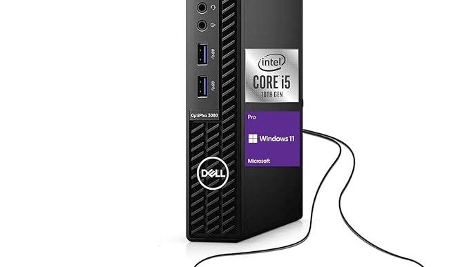 Dell OptiPlex 3080 Micro PC | Intel Core i5-10500T | 16GB RAM | 512GB SSD | Windows 11 Pro | Wi-Fi+ BT | Mini Desktop Computer (Renewed) (16GB RAM + 512GB SSD)