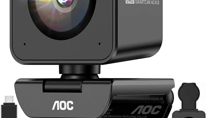AOC 4K Webcam for PC, Sony Sensor, 1080P 60FPS Streaming Camera with PDAF