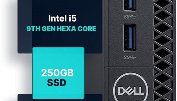 Dell Optiplex 3070 Micro PC | Windows 11 Pro | Intel i5-9500 | 8GB RAM + 250GB SSD | 5G WiFi + BT | Mini Desktop Computer (Renewed)