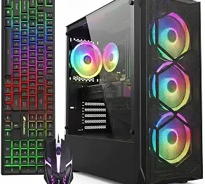 STGAubron Gaming PC Desktop,Core I7,RX 580 8G,16G RAM,512G SSD